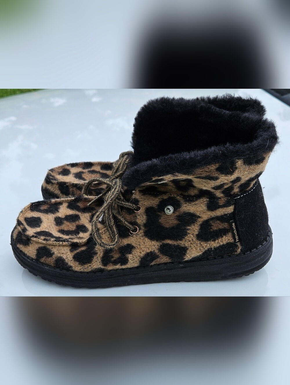 Britt Leo Leopard print hey dudes Shoes Slippers Lace Up (Rrf) - Picture 6 of 11